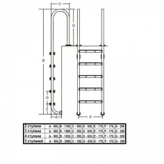 Staircase Kripsol MI 5.D -MURO 5st AISI304 (SPAIN)  buy in online store PlastDesign Ukraine