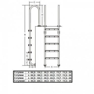 Staircase Kripsol MI 5.D -MURO 5ct AISI304 (SPAIN)  buy in online store PlastDesign Ukraine 