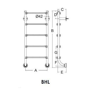 Emaux BHL515-SR ladder (5 steps)  buy in online store PlastDesign Ukraine